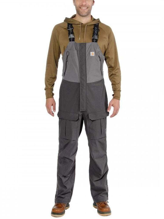 Carhartt Angler Bib Работно-защитни костюми Дънкови панталони Водоустойчив Сив
