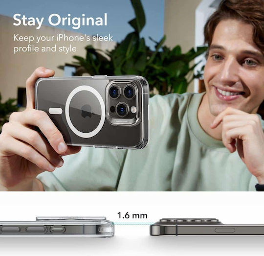 ESR Classic Hybrid Halolock Задна корица Пластмаса / Силикон 0.5мм Прозрачен (iPhone 15 Pro Max)