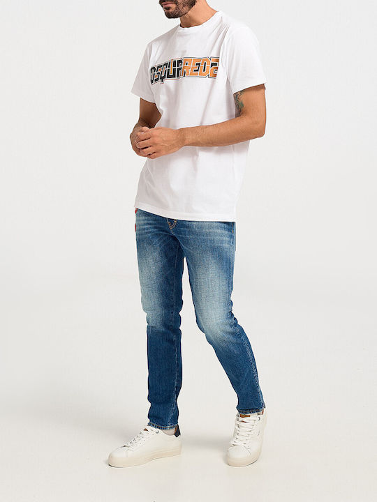 Dsquared2 T-shirt Bărbătesc cu Mânecă Scurtă Alb