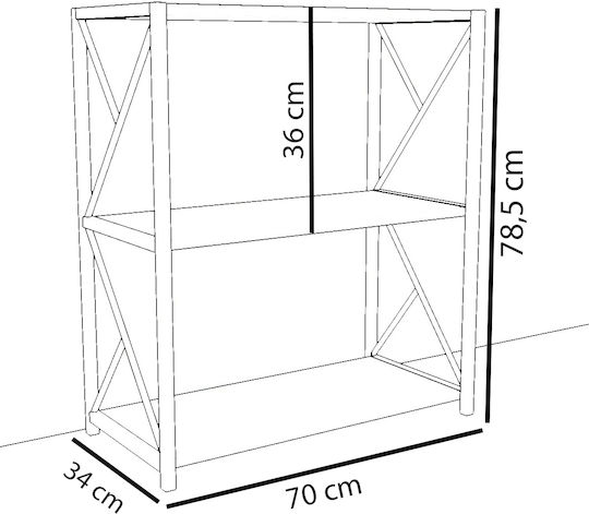 Bibliothek Jawara Schwarz 70x34x78,5cm