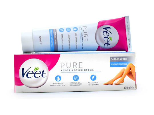 Veet Silky Fresh Крема за Епилация за Тяло за Чувствителна Кожа 100мл