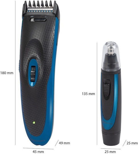 ProfiCare Επαναφορτιζόμενη Κουρευτική Μηχανή Black/Blue 330520