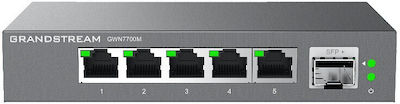 Grandstream GWN7700P Unmanaged L2 PoE+ Switch with 5 Gigabit (1Gbps) Ethernet Ports