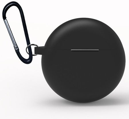 Hülle Silikon mit Haken in Schwarz Farbe für Huawei FreeBuds 3