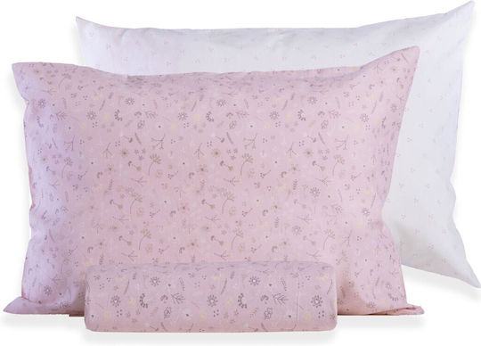 Nef-Nef Homeware Σετ Παπλωματοθήκη Βαμβακερή Υπέρδιπλη με 2 Μαξιλαροθήκες 240x230cm Terra Loving Pink