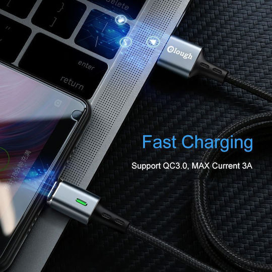 Awei Elough E05 Магнитно отделяемо USB-A към Lightning кабел Черен 1м
