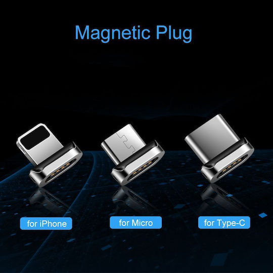 Awei Elough E05 Магнитно отделяемо USB-A към Lightning кабел Черен 1м