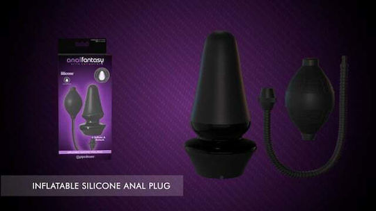 Pipedream Anal Fantasy Collection Inflatable Silicone Anal Plug Πρωκτική Σφήνα Black 13cm