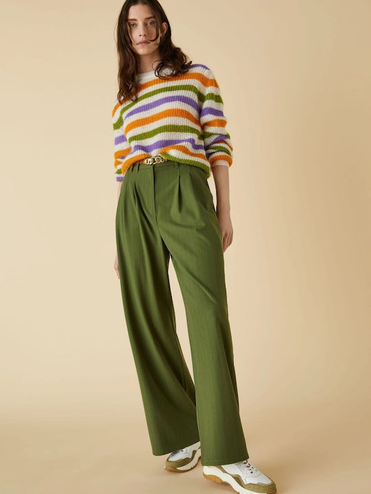 Women's Fabric Trousers Khaki