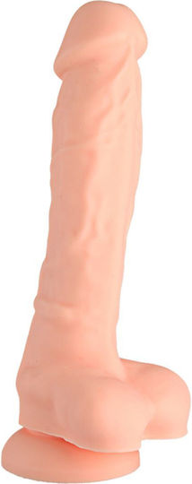 Dream Toys Real Stuff Dong with Scrotum Ρεαλιστικό Dildo με Όρχεις και Βεντούζα Flesh 28cm