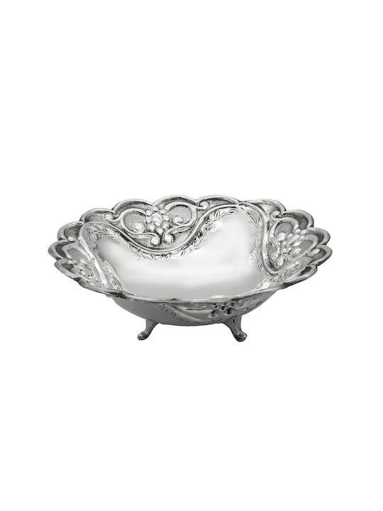 Savvas Design Διακοσμητικό Μπωλ Ασημένιο Ασημί 13x13x4.5cm