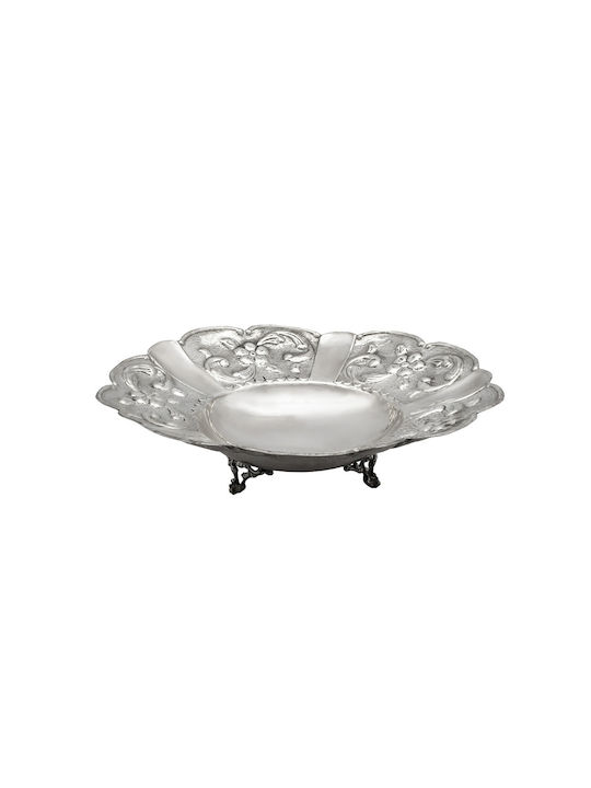 Savvas Design Διακοσμητικό Μπωλ Ασημένιο Ασημί 24x24x7cm