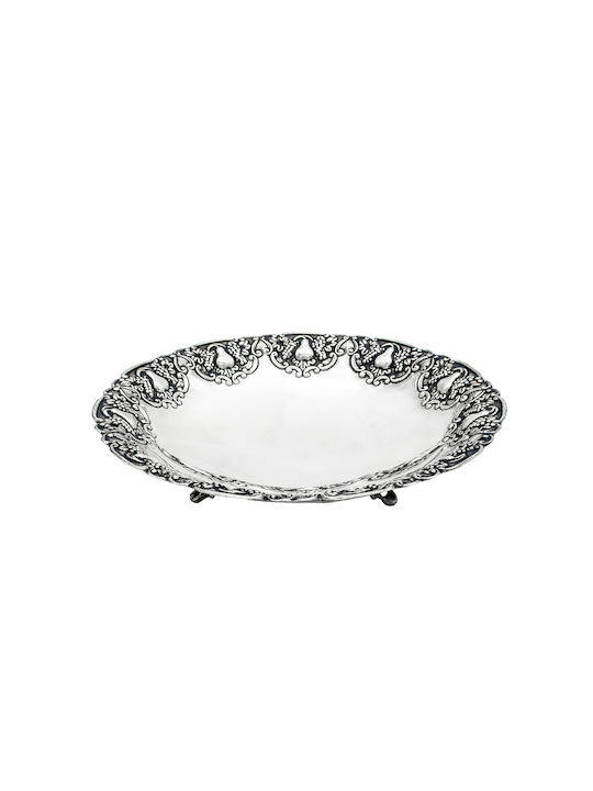 Savvas Design Διακοσμητικό Μπωλ Ασημένιο Ασημί 18.5x18.5x4.5cm