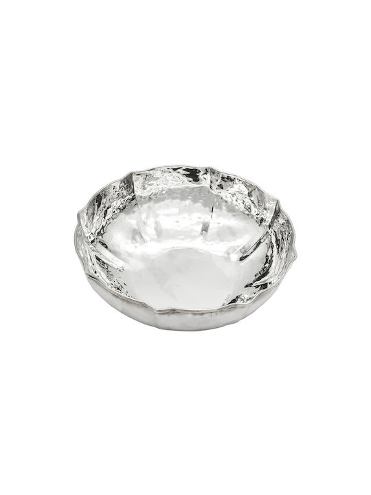 Savvas Design Διακοσμητικό Μπωλ Ασημένιο Ασημί 13x13x4cm
