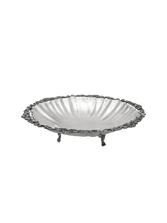 Savvas Design Διακοσμητικό Μπωλ Ασημένιο Ασημί 14x14x3cm