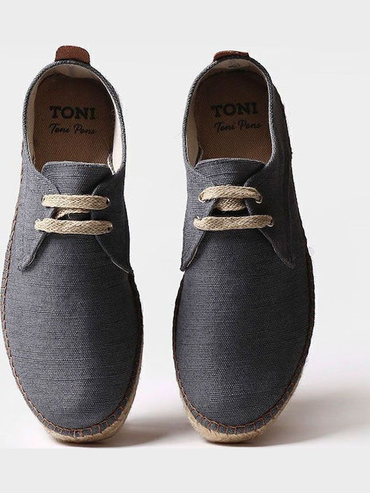 Fabric Men's Espadrilles in Black Color