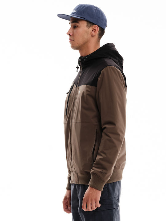 Winter Jacket Bomber Waterproof and Windproof Brown