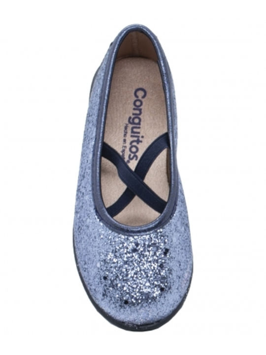 Παιδικές Μπαλαρίνες Anatomisch mit elastischem Gurt Silber Glitter