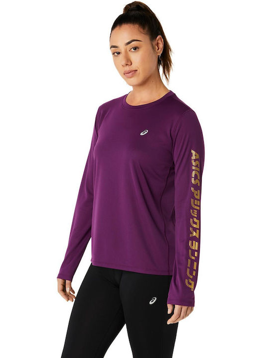 ASICS Katakana Ls Women's Athletic Blouse Long Sleeve Purple