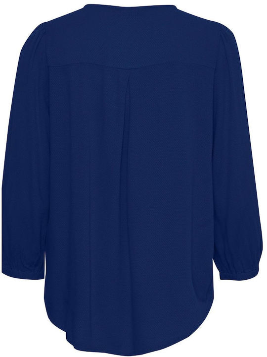 Fransa Women's Blouse Long Sleeve Blue