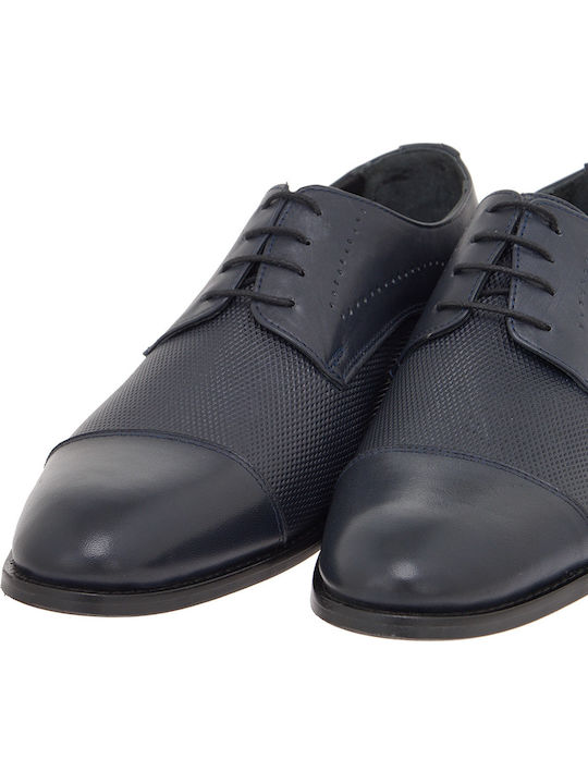 Leder Herren Oxfords Blau
