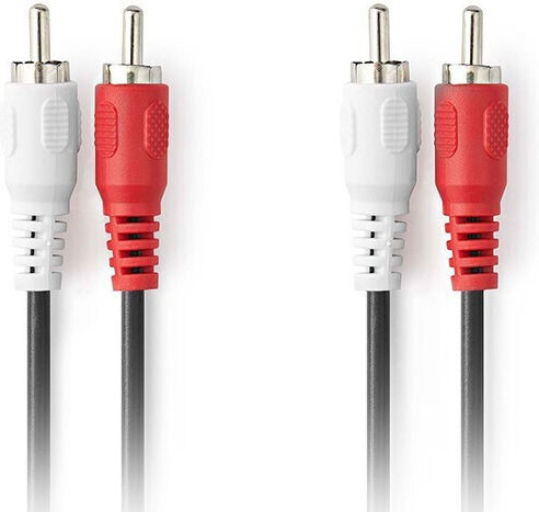 Nedis Cable 2x RCA male - 2x RCA male 10m CAGL24200BK100