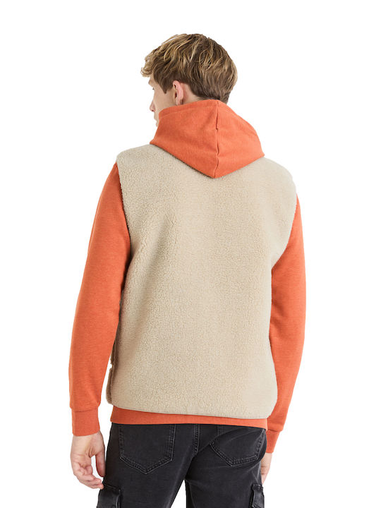 Celio Fucurless Ärmellos Herren Winter Jacke Lässig Beige