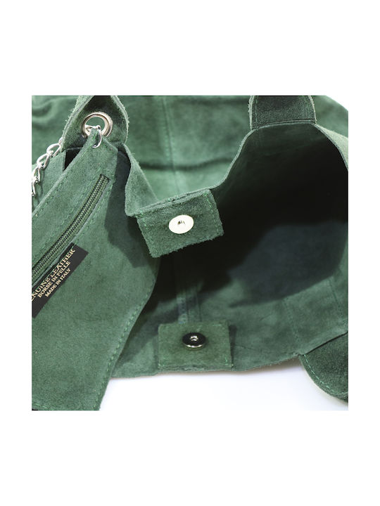 Leather Women's Bag Shopper Shoulder Green