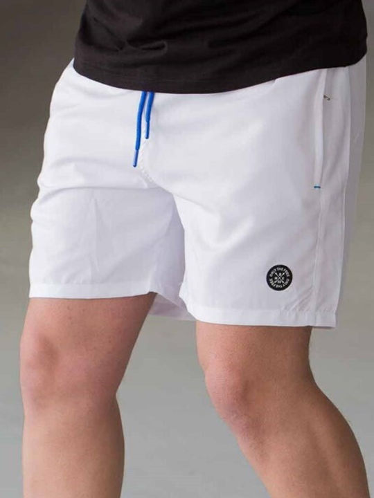 madmext Herren Badehose Weiß Monochrom