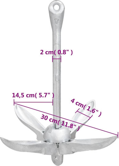 vidaXL Grapnel Anchor 2.5kg