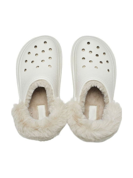 Crocs Stomp Lined Femei Sabot cu blană Bej