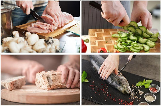 Cheffinger Knife Set with Block from Stainless Steel 8pcs