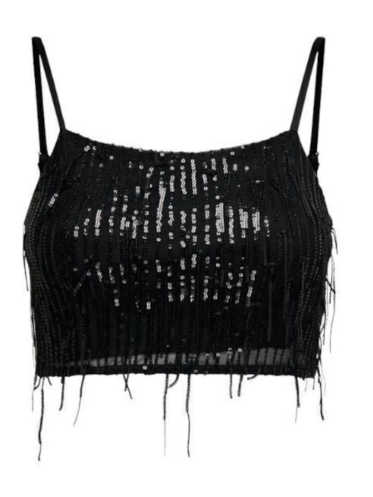 Only Women's Summer Crop Top with Straps Black