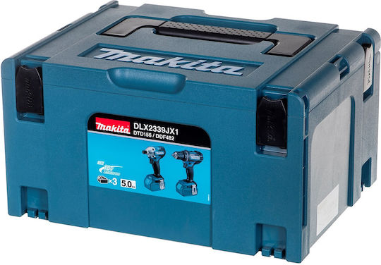 Makita DLX2339JX1 Σετ Δραπανοκατσάβιδο & Μπουλονόκλειδο 18V με 2 Μπαταρίες 5Ah και Θήκη