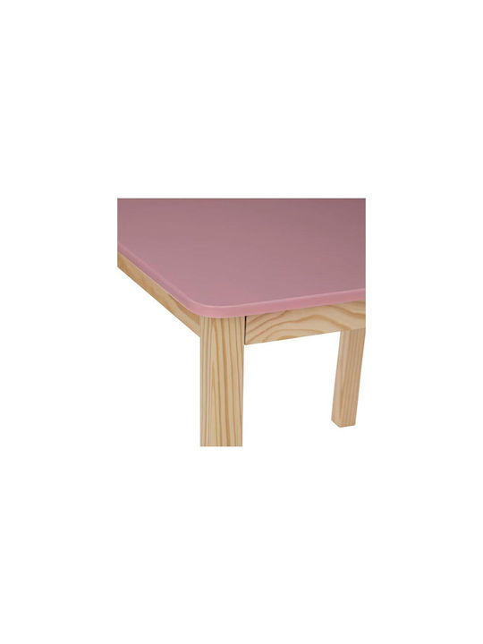 Kindertisch aus Holz Rosa