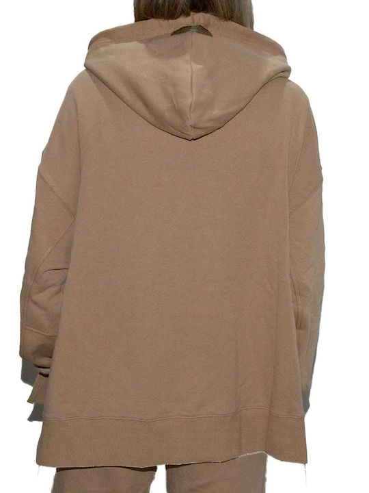 Damen Sweatshirt Kapuzen Braun