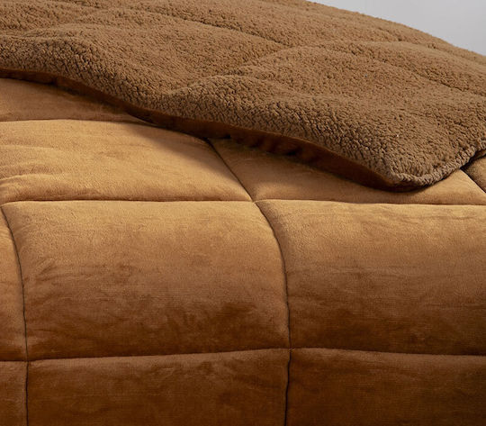 Nef-Nef Homeware Duvet Cover with Hollowfiber Filling Queen 220x240cm Singular Camel