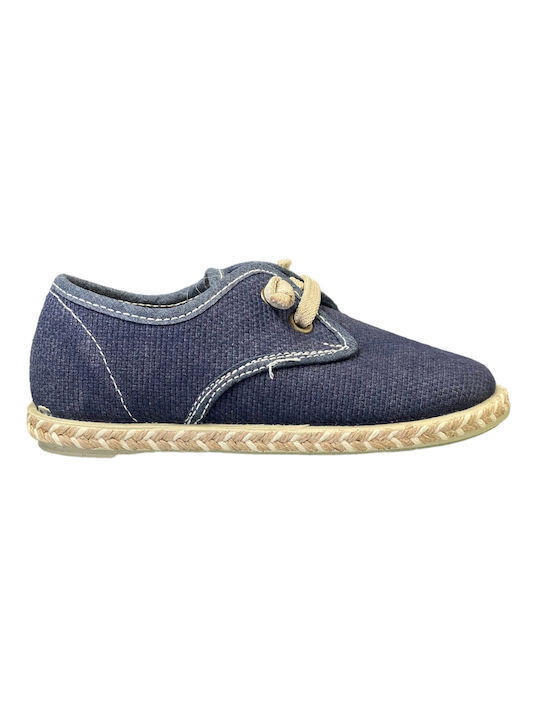 Kids Espradrilles with Laces Blue Kanvat