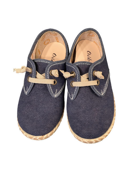 Kids Espradrilles with Laces Blue Kanvat