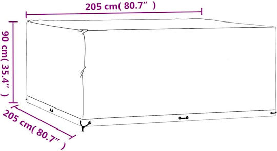 vidaXL Waterproof Dining Table Cover Black 205x205x90cm