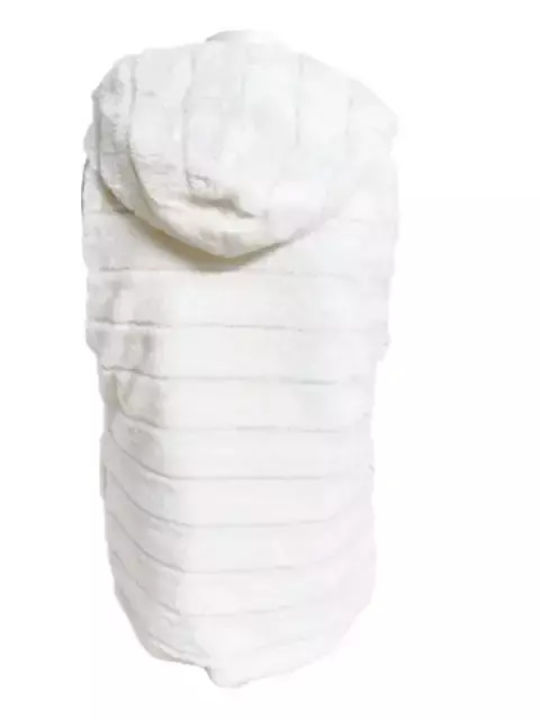 Vesta Scurtă Blană de damă Alb