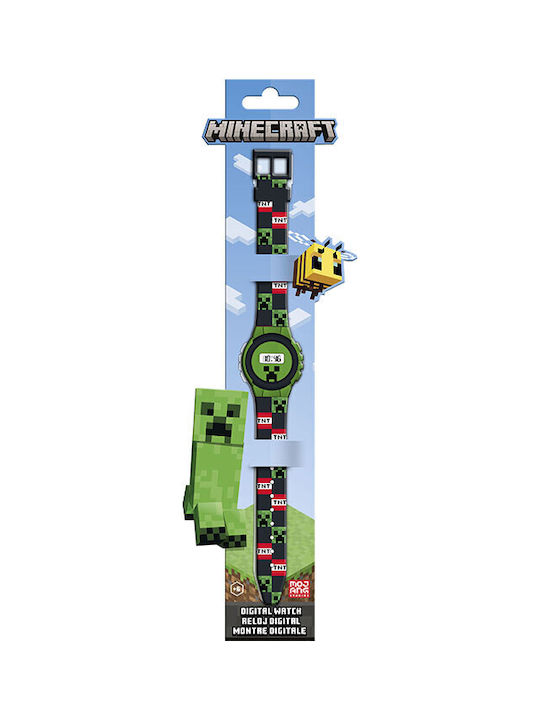 Kids Licensing Kids Digital Watch Minecraft with Rubber/Plastic Strap Green