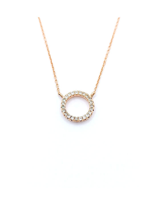 PS Silver Necklace from Gold Plated Silver with Zircon