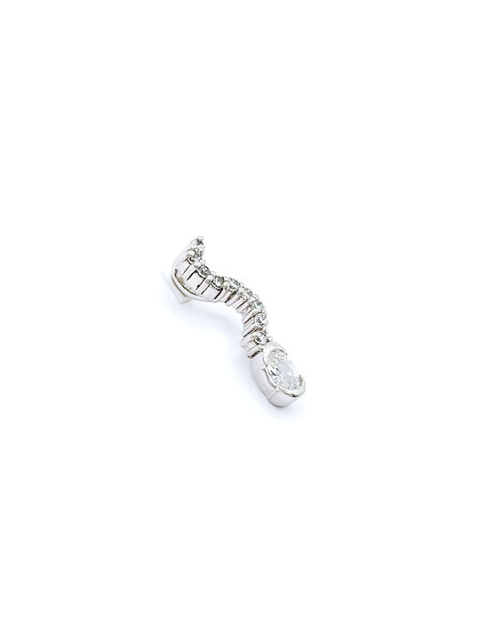 PS Silver Necklace with design Snake from Silver with Zircon