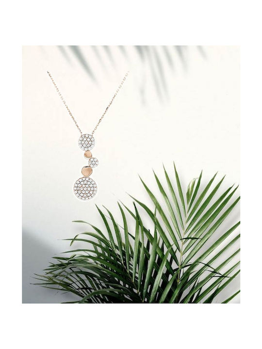 Art d or Necklace with Pink Gold Plating with Zircon