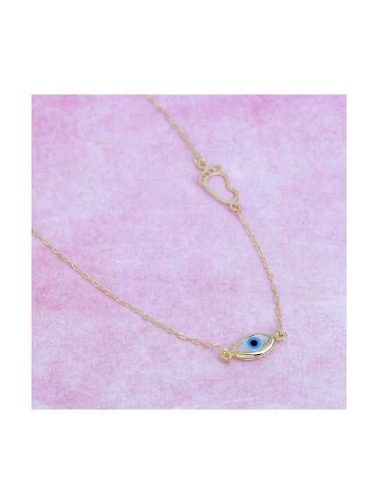 Ioannou24 Necklace Eye from Gold 9 K