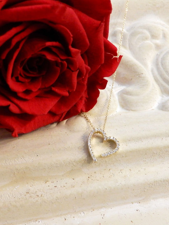 Art d or Charm mit Design Herz aus Gold 9 K mit Zirkon