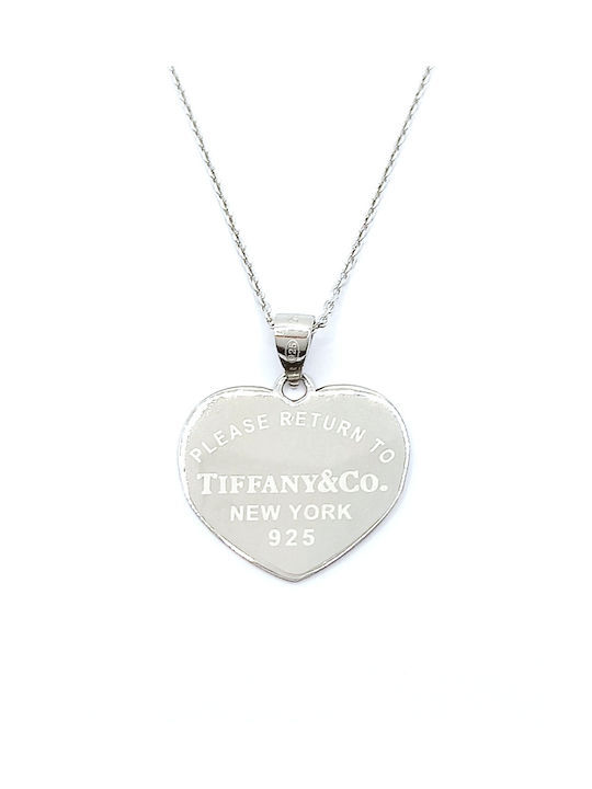 PS Silver Necklace with design Heart from Silver