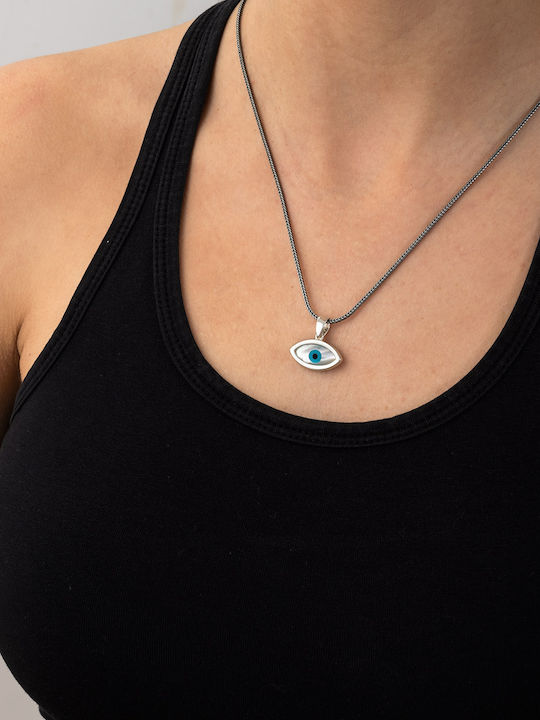 George Art Jewels Κολιέ Ματάκι από Ασήμι Small
