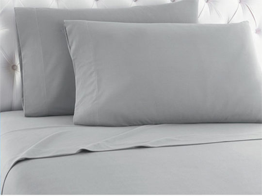 TnS Чаршаф King Size с Ластик 180x200+25см. Светло сиво